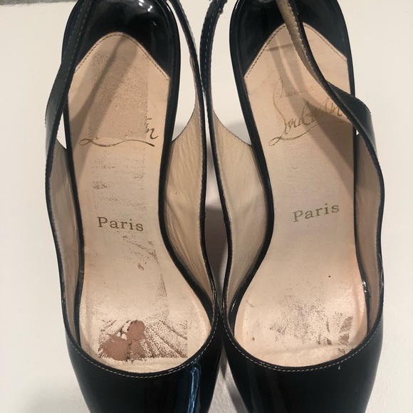 🔴sold🔴Christian Loubount black Patent peep toe - Picture 7 of 8